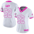 Packers #52 Rashan Gary White Pink Women's Stitched Football Limited Rush Fashion Jersey Nfl- Women's