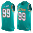 Men's Miami Dolphins #99 Jason Taylor Aqua Green Hot Pressing Player Name & Number Nike Nfl Tank Top Jersey Nfl
