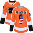 Adidas Philadelphia Flyers #9 Ivan Provorov Orange Home Authentic USA Flag Women's Stitched NHL Jersey NHL- Women's