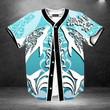 Love Dolphin Hibiscus Baseball Jersey | Colorful | Adult Unisex | S - 5Xl Full Size - Baseball Jersey Lf
