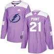 Adidas Lightning #21 Brayden Point Purple Authentic Fights Cancer Stitched Nhl Jersey Nhl
