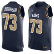Men's Los Angeles Rams #73 Greg Robinson Navy Blue Hot Pressing Player Name & Number Nike Nfl Tank Top Jersey Nfl