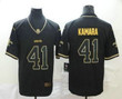 Men's New Orleans Saints #41 Alvin Kamara Black 100Th Season Golden Edition Jersey Nfl