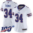 Nike Bills #34 Thurman Thomas White Women's Stitched Nfl 100Th Season Vapor Limited Jersey Nfl- Women's