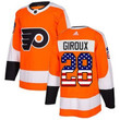 Adidas Flyers #28 Claude Giroux Orange Home Usa Flag Stitched Nhl Jersey Nhl