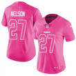Nike Raiders #27 Reggie Nelson Pink Women's Stitched Nfl Limited Rush Fashion Jersey Nfl- Women's