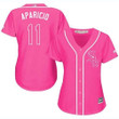 White Sox #11 Luis Aparicio Pink Fashion Women's Stitched Baseball Jersey Mlb- Women's
