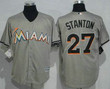 Men's Miami Marlins #27 Giancarlo Stanton Grey New Cool Base Stitched Mlb Jersey Mlb