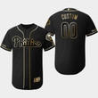 Personalize Jersey Men's Philadelphia Phillies Customized Black Gold Flexbase Jersey Mlb