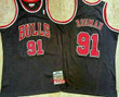 Men's Chicago Bulls #91 Dennis Rodman 1997-98 Black Hardwood Classics Soul Au Throwback Jersey Nba