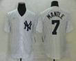 Men's New York Yankees #7 Mickey Mantle White Throwback Stitched Mlb Cool Base Nike Jersey Mlb