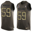 Men's Houston Texans #59 Whitney Mercilus Green Salute To Service Hot Pressing Player Name & Number Nike Nfl Tank Top Jersey Nfl