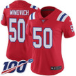 Nike Patriots #50 Chase Winovich Red Alternate Women's Stitched Nfl 100Th Season Vapor Limited Jersey Nfl- Women's