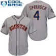 Astros #4 George Springer Grey New Cool Base 2019 World Series Bound Stitched Baseball Jersey Mlb