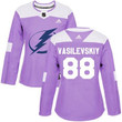 Adidas Tampa Bay Lightning #88 Andrei Vasilevskiy Purple Fights Cancer Women's Stitched Nhl Jersey Nhl- Women's