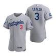 Los Angeles Dodgers #3 Chris Taylor Gray 2020 World Series Champions Road Jersey Mlb