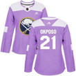 Adidas Buffalo Sabres #21 Kyle Okposo Purple Fights Cancer Women's Stitched Nhl Jersey Nhl- Women's