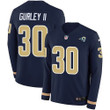 Nike Rams #30 Todd Gurley Ii Navy Blue Team Color Men's Stitched Nfl Limited Therma Long Sleeve Jersey Nfl