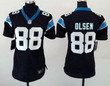 Women's Carolina Panthers #88 Greg Olsen Black Team Color Nfl Nike Game Jersey Nfl- Women's