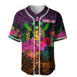 Kosrae Summer Hibiscus Baseball Jersey | Colorful | Adult Unisex | S - 5Xl Full Size - Baseball Jersey Lf