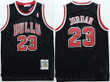 Men's Chicago Bulls #23 Michael Jordan 1997-98 Black Hardwood Classics Soul Swingman Throwback Jersey Nba