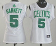 Boston Celtics #5 Kevin Garnett White Womens Jersey Nba- Women's