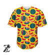 Yellow Watermelon Pattern Baseball Jersey | Colorful | Adult Unisex | S - 5Xl Full Size - Baseball Jersey Lf