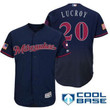 Men's Milwaukee Brewers #20 Jonathan Lucroy Navy Blue Stars & Stripes Fashion Independence Day Stitched MLB Majestic Cool Base Jersey MLB