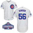 Men's Chicago Cubs #56 Hector Rondon White Home Majestic Flex Base 2016 World Series Champions Patch Jersey Mlb
