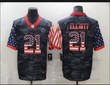 Men's Dallas Cowboys #21 Ezekiel Elliott Camo Salute To Serve Usa Flag Limited Jersey Nfl
