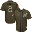 Milwaukee Brewers #2 Scooter Gennett Green Salute To Service Stitched Mlb Jersey Mlb