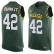 Men's Green Bay Packers #42 Morgan Burnett Green Hot Pressing Player Name & Number Nike Nfl Tank Top Jersey Nfl
