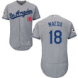 Men's Los Angeles Dodgers #18 Kenta Maeda Grey Flexbase Authentic Collection 2017 World Series Bound Stitched Mlb Jersey Mlb