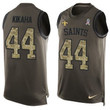 Men's New Orleans Saints #44 Hau'oli Kikaha Green Salute To Service Hot Pressing Player Name & Number Nike Nfl Tank Top Jersey Nfl
