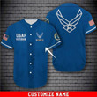 Personalize Baseball Jersey - Custom Name USAF Veteran Baseball Jersey | Colorful | Adult Unisex | S - 5XL Full Size - Baseball Jersey LF