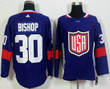 Men's Team Usa #30 Ben Bishop Navy Blue 2016 World Cup Of Hockey Game Jersey Nhl