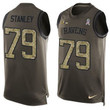 Men's Baltimore Ravens #79 Ronnie Stanley Green Salute To Service Hot Pressing Player Name & Number Nike Nfl Tank Top Jersey Nfl