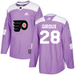Adidas Flyers #28 Claude Giroux Purple Fights Cancer Stitched Nhl Jersey Nhl