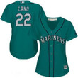 Women's Seattle Mariners Robinson Cano Majestic Northwest Green Alternate Cool Base Player Jersey MLB- Women's