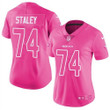 Nike 49Ers #74 Joe Staley Pink Women's Stitched Nfl Limited Rush Fashion Jersey Nfl- Women's