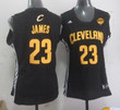 Women's Cleveland Cavaliers #23 LeBron James Black Fashion 2016 The NBA Finals Patch Jersey NBA- Women's