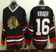 Chicago Blackhawks #16 Marcus Kruger Black Reebok Hockey Jersey Nhl