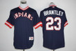 Men's Cleveland Indians #23 Michael Brantley Navy Blue Pullover Majestic 1976 Turn Back The Clock Jersey Mlb