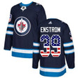 Adidas Jets #39 Tobias Enstrom Navy Blue Home Authentic Usa Flag Stitched Nhl Jersey Nhl