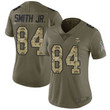 Vikings #84 Irv Smith Jr. Olive Camo Women's Stitched Football Limited 2017 Salute To Service Jersey Nfl- Women's