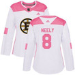 Adidas Boston Bruins #8 Cam Neely White Pink Authentic Fashion Women's Stitched NHL Jersey NHL- Women's
