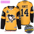 Women's Pittsburgh Penguins #14 Chris Kunitz Yellow Stadium Series 2017 Stanley Cup Finals Patch Stitched Nhl Reebok Hockey Jersey Nhl