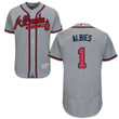 Atlanta Braves 1 Ozzie Albies Grey Flexbase Collection Stitched Baseball Jersey Mlb