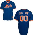 Personalize Jersey Men's New York Mets Customized Blue Throwback Jersey Mlb