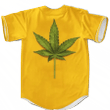 Minimalist Real Marijuana Leaf Awesome 420 Baseball Jersey | Colorful | Adult Unisex | S - 5Xl Full Size - Baseball Jersey Lf